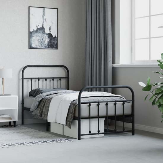 Product photograph of Carmel Metal Single Bed In Black from Furniture in Fashion