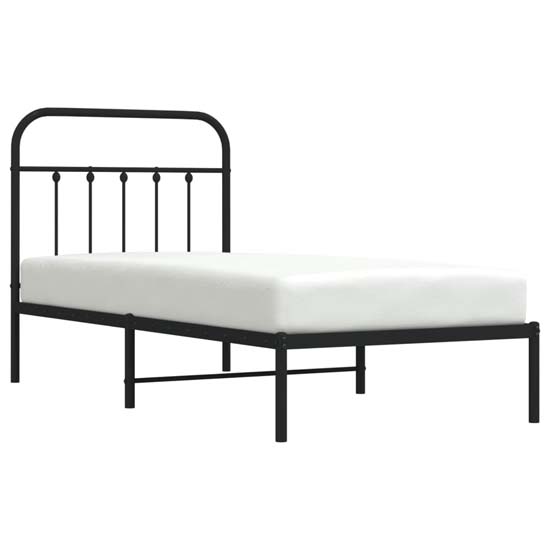 Carmel Metal Single Bed With Headboard In Black