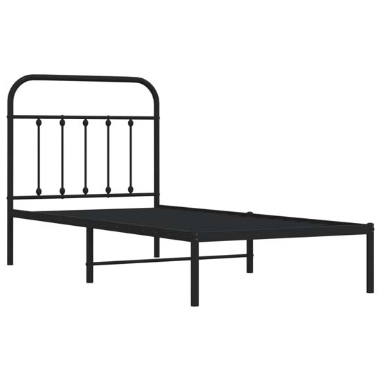 Carmel Metal Single Bed With Headboard In Black