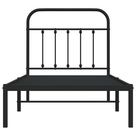 Carmel Metal Single Bed With Headboard In Black