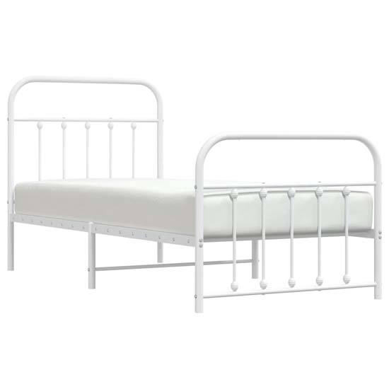 Carmel Metal Single Bed In White