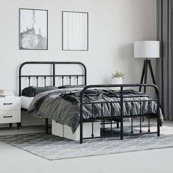 Read more about Carmel metal small double bed in black