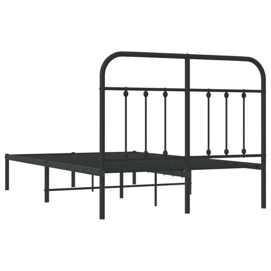 Carmel Metal Small Double Bed With Headboard In Black