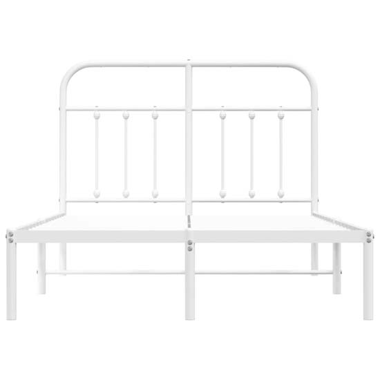Carmel Metal Small Double Bed With Headboard In White