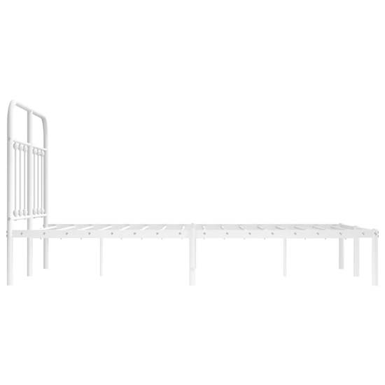 Carmel Metal Small Double Bed With Headboard In White