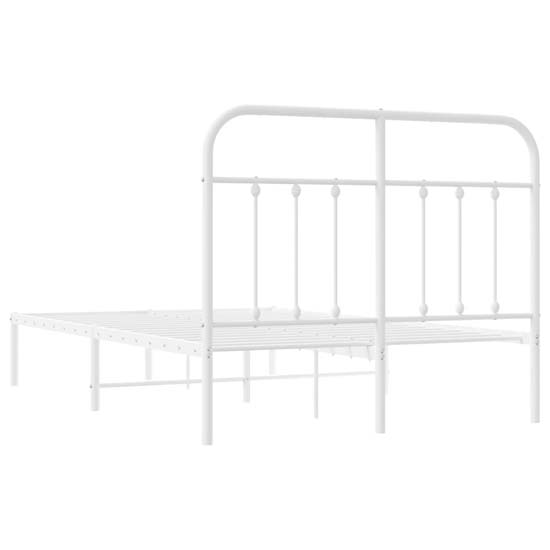 Carmel Metal Small Double Bed With Headboard In White