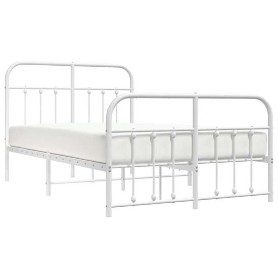 Carmel Metal Small Double Bed In White