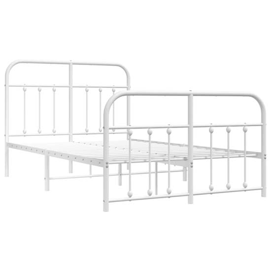 Carmel Metal Small Double Bed In White