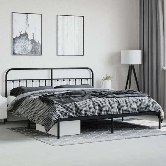 Product photograph of Carmel Metal Super King Size Bed In Black from Furniture in Fashion