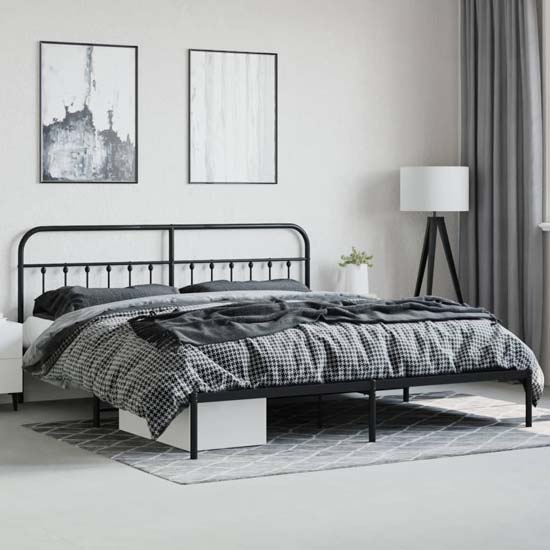 Product photograph of Carmel Metal Super King Size Bed In Black from Furniture in Fashion