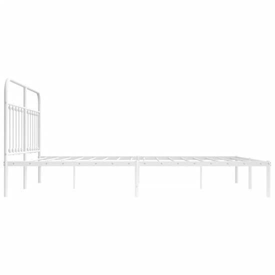 Carmel Metal Super King Size Bed With Headboard In White