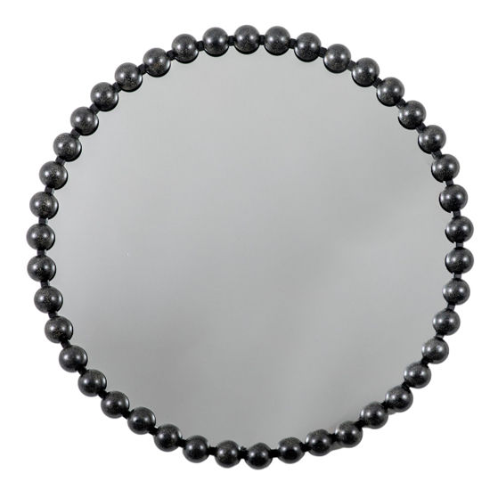 Carmel Round Portrait Wall Mirror In Black Frame