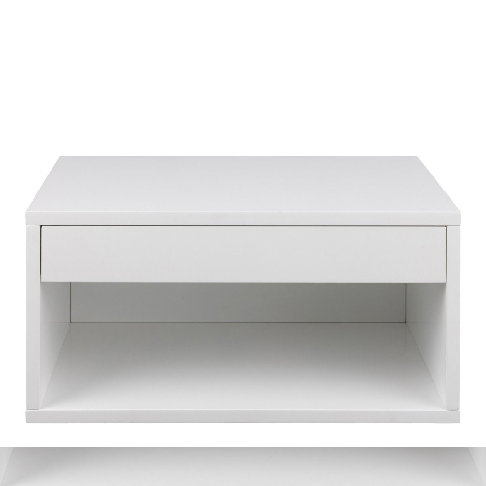 Carmel Wall Hung Wooden Bedside Cabinet With 1 Drawer In White