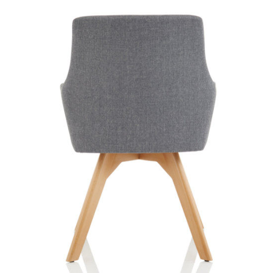 Carmen Grey Fabric Home And Office Chair With Wooden Leg