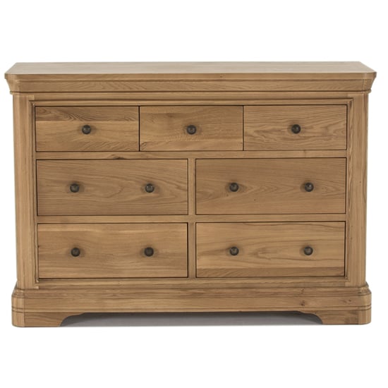Carmen Wooden Chest Of Drawers In Natural With 7 Drawers