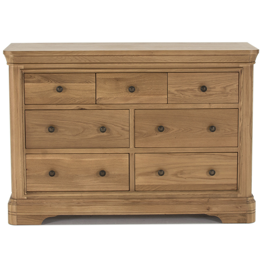 Carmen Wooden Chest Of Drawers In Natural With 7 Drawers Furniture in