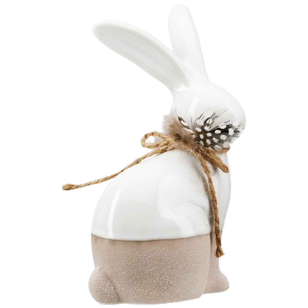Carnation Ceramics Bunny Sculpture In Beige