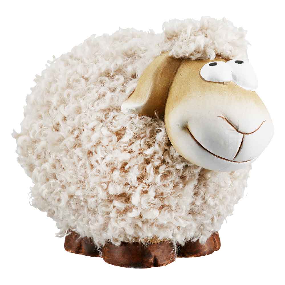 Carnation Ceramics Sheep Sculpture In Beige