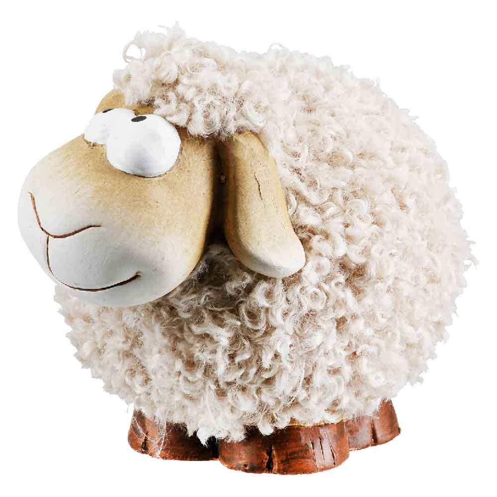 Carnation Ceramics Sheep Sculpture In Beige