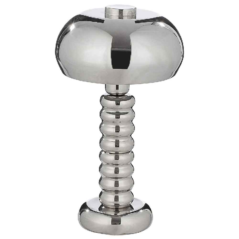 Carnation Iron Mushroom Table lamp In Shiny Silver