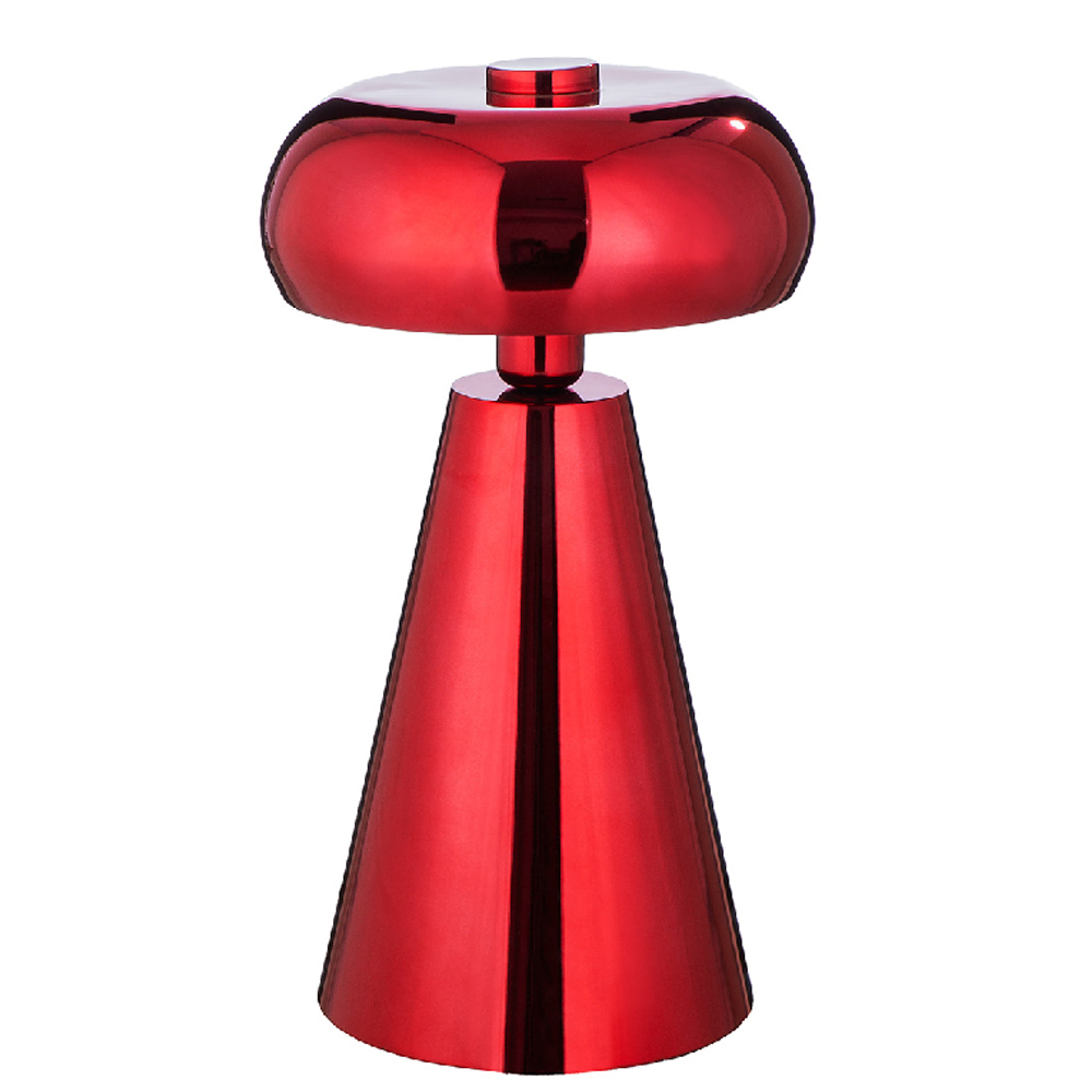 Carnation Iron Mushroom Table lamp In Shiny Red