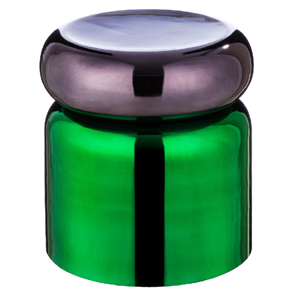 Carnation Iron Side Table In Shiny Green