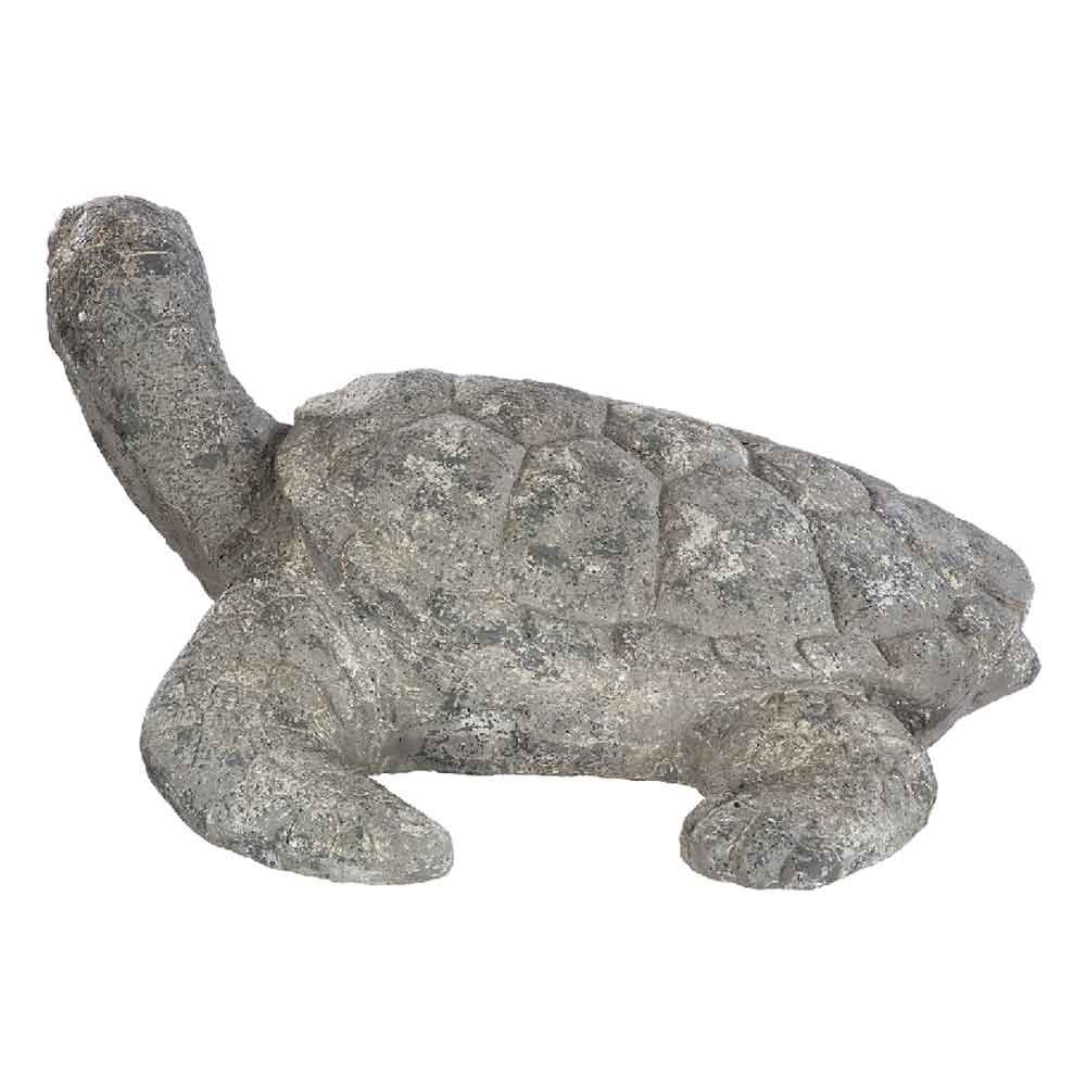 Carnation Magnesia Turtle Sculpture In Grey