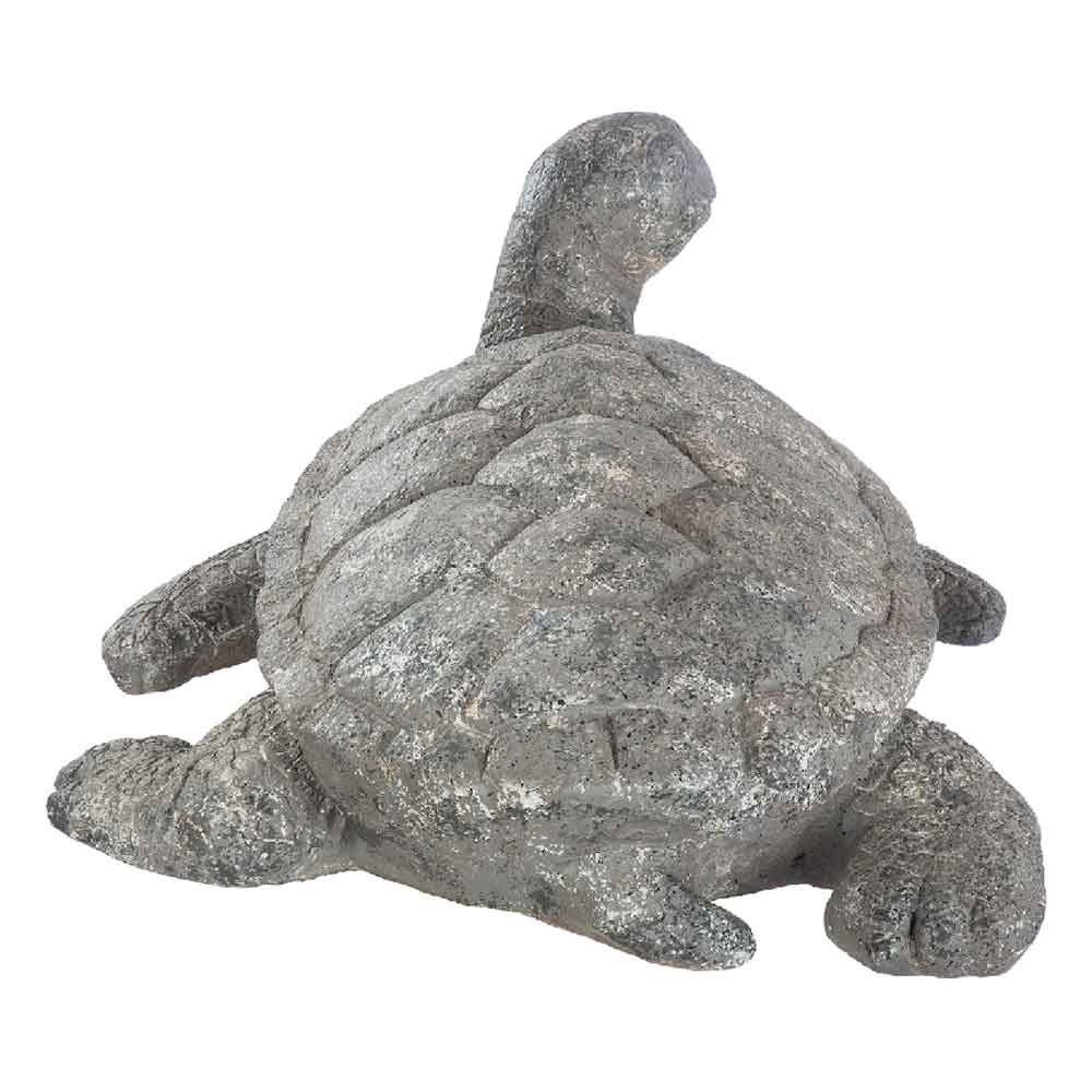 Carnation Magnesia Turtle Sculpture In Grey
