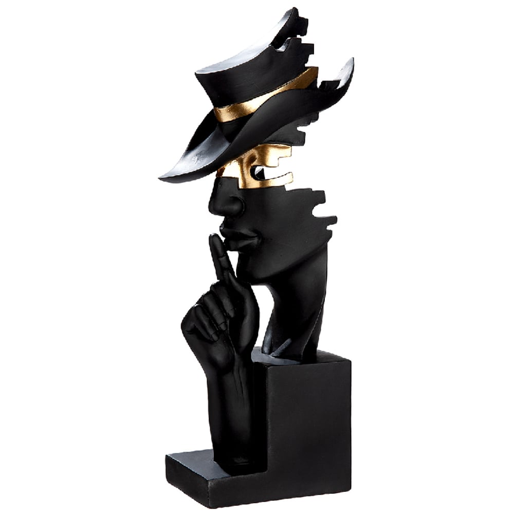Carnation Secret Keeper Synthetic Resin Sculpture in Black and Gold