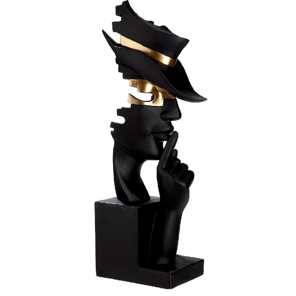 Carnation Secret Keeper Synthetic Resin Sculpture in Black and Gold