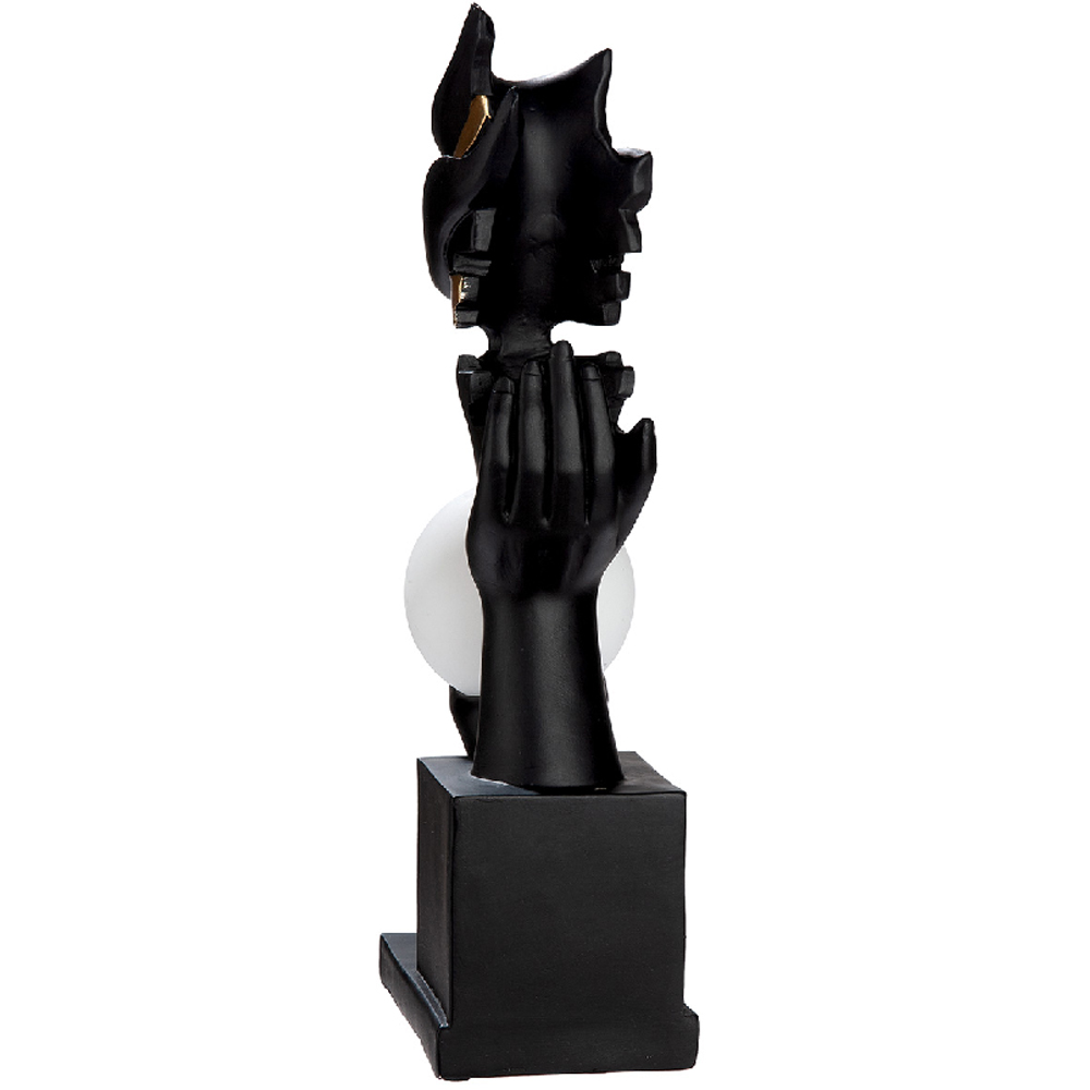 Carnation Silence Art Synthetic Resin Table Lamp in Black and Gold