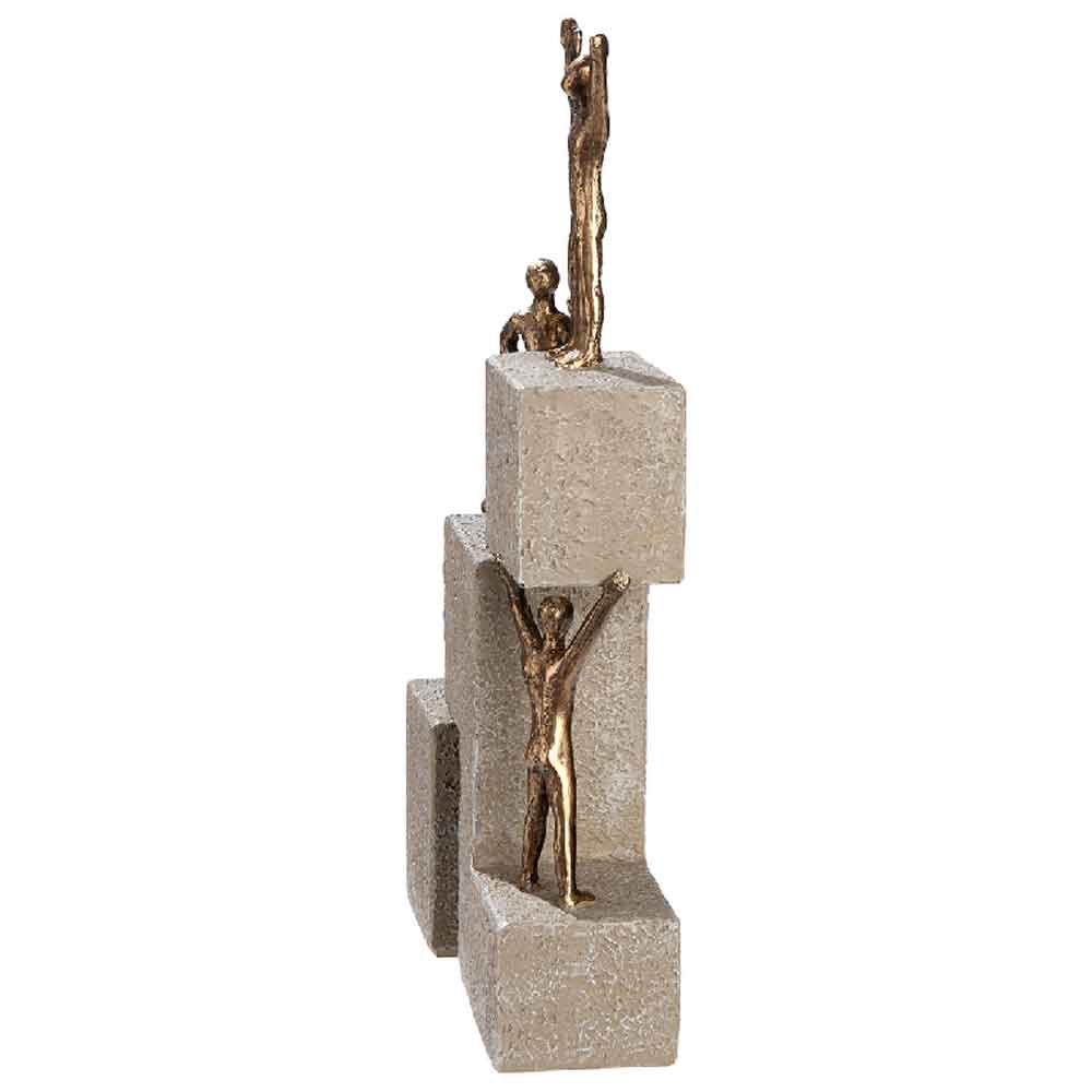 Carnation Synthetic Resin 4 Person Success Climb Sculpture In Cream
