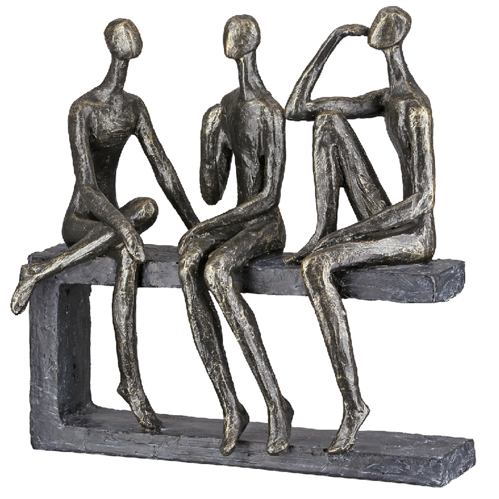 Carnation Synthetic Resin Conversation Sculpture In Antique