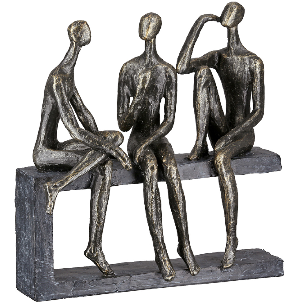 Carnation Synthetic Resin Conversation Sculpture In Antique