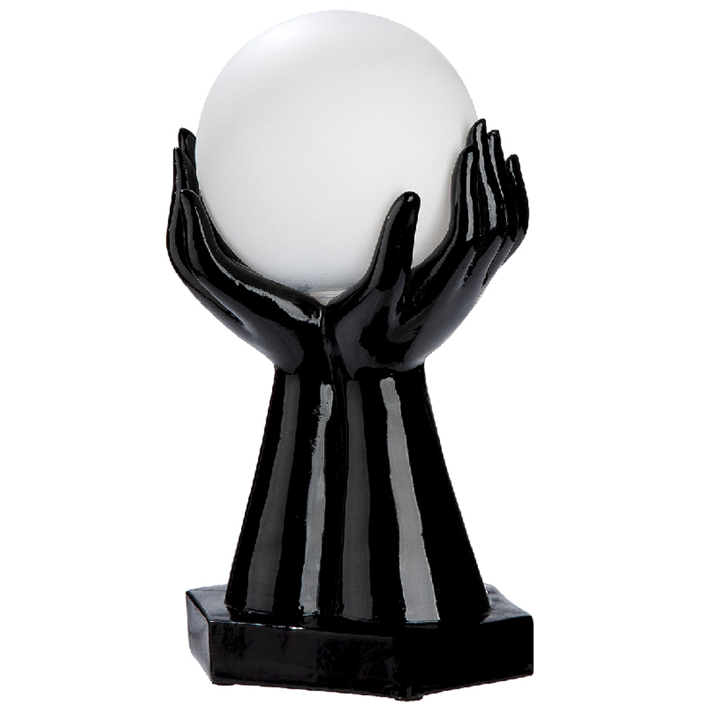 Carnation Synthetic Resin Hands Set of 2 Table Lamp in Black and White