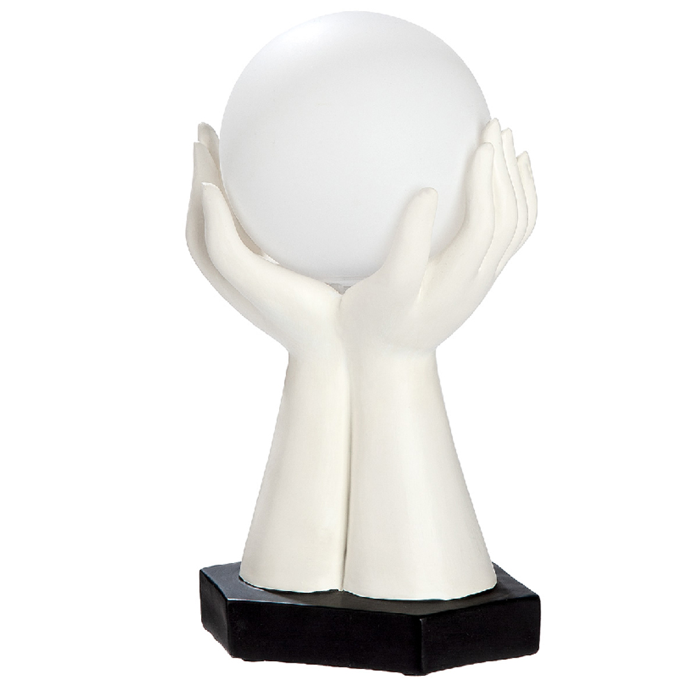 Carnation Synthetic Resin Hands Set of 2 Table Lamp in Black and White