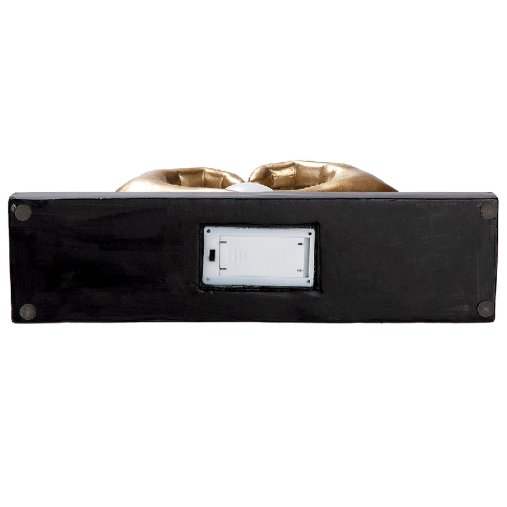 Carnation Synthetic Resin Heart Table Lamp in Black and Gold
