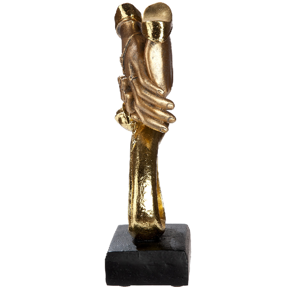 Carnation Synthetic Resin Love Sculpture in Black and Gold