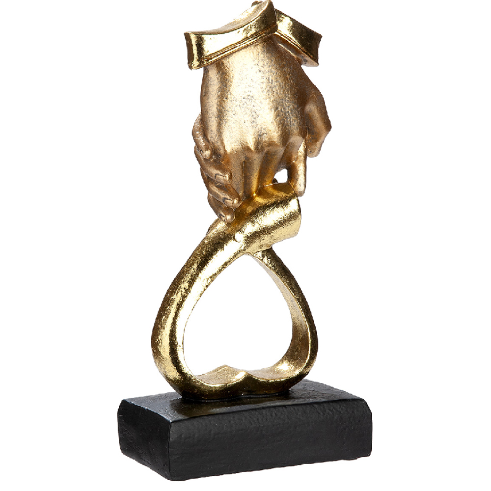 Carnation Synthetic Resin Love Sculpture in Black and Gold