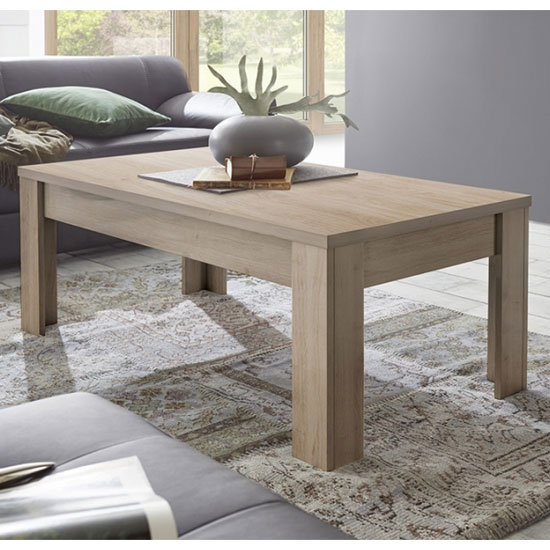 Photo of Carney contemporary coffee table rectangular in cadiz oak