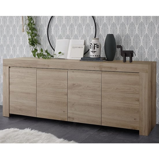 Product photograph of Carney Contemporary Sideboard Large In Cadiz Oak With 4 Doors from Furniture in Fashion
