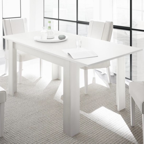 Read more about Carney contemporary extendable dining table in matt white