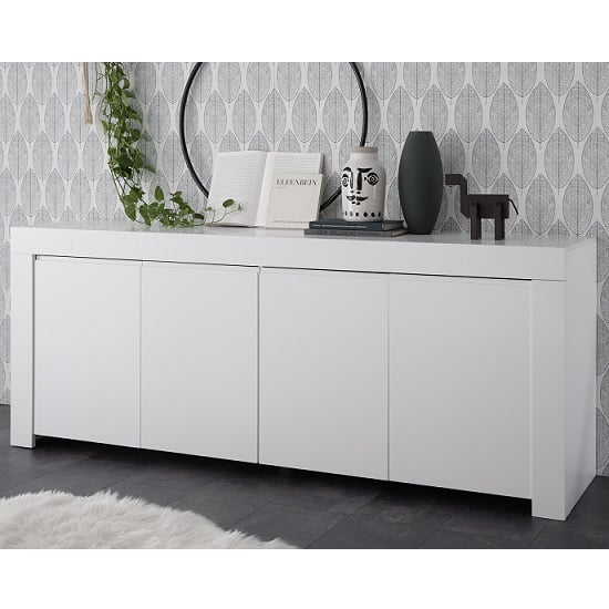 Carney Contemporary Sideboard Large In Matt White With 4 Doors_1