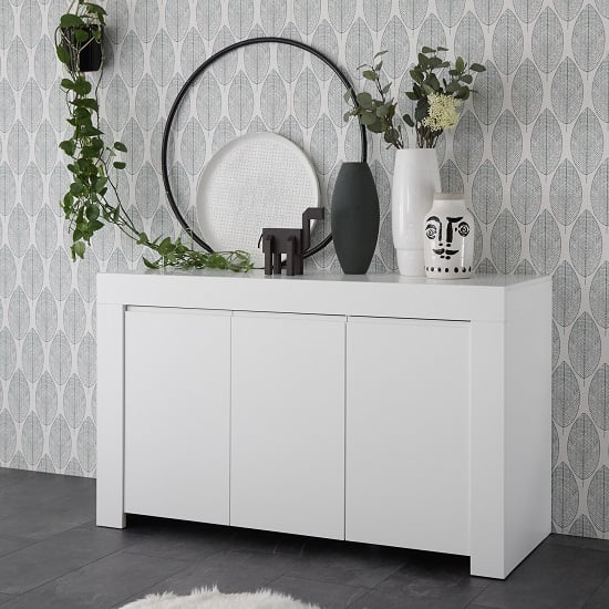 Read more about Carney contemporary sideboard in matt white with 3 doors