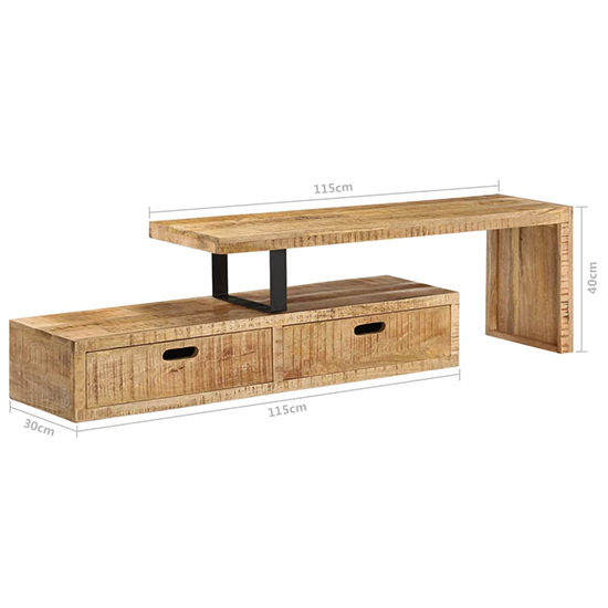 Carnig Mango Wood TV Stand With 2 Drawers In Natural Furniture in Fashion