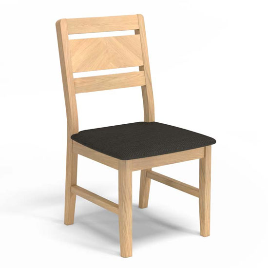 Read more about Carnial grey fabric upholstered dining chair with wooden frame