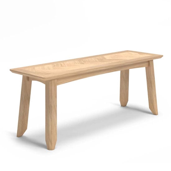 Carnial Wooden Dining Bench In Blond Solid Oak