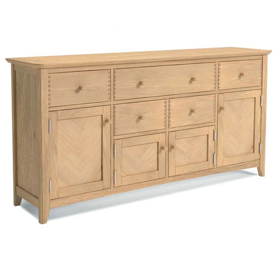 Photo of Carnial wooden extra large sideboard in blond solid oak