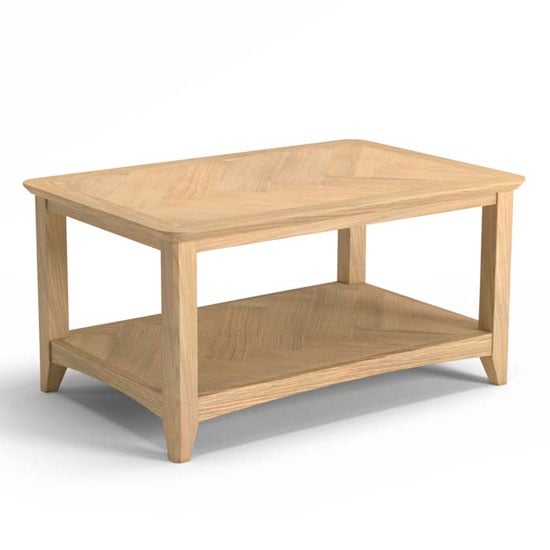 Photo of Carnial wooden large coffee table in blond solid oak