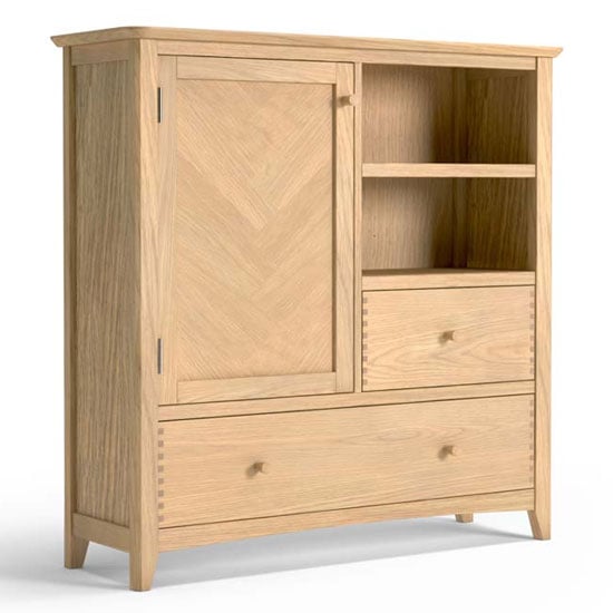 Carnial Wooden Large Drinks Store Cabinet In Blond Solid Oak_3